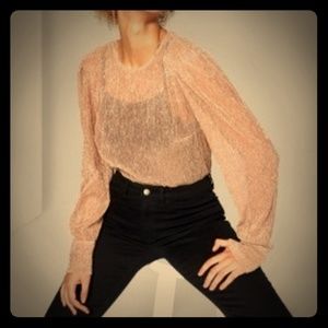 Women's Puff Long Sleeve Plisse Blouse Wild Fable